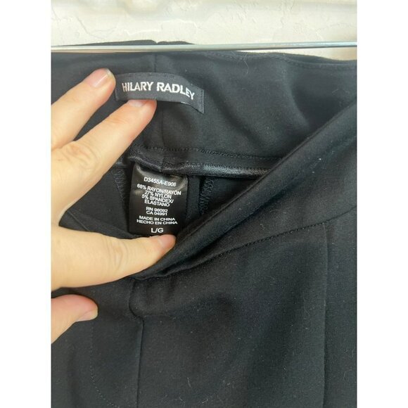 Hilary Radley Sz L Black Soft Pull On Pants Leggings Front Seam Rayon, Nylon, Sp - Picture 3 of 7